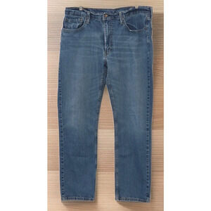 Levi's 514 Straight Fit Jeans Men's 38x32 Blue Denim Medium Wash Distressed